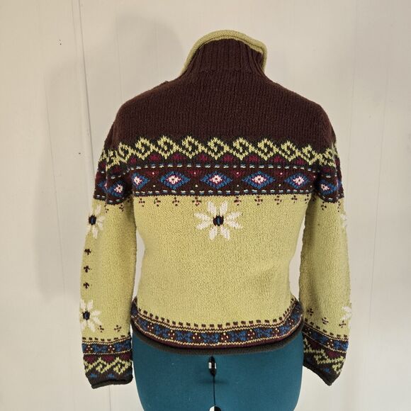 Planet Earth Sweaters Women's Medium Knit Sweater Hand Loomed Peru 100% Cotton - Picture 8 of 10